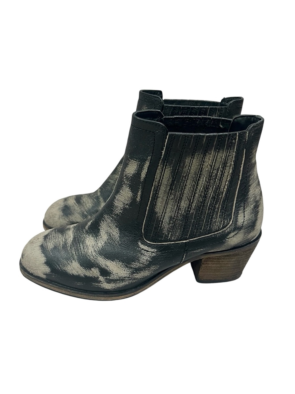 Roan Bed Stu Barcelona Black Buff Scratch Western Boho Chelsea Ankle Boots